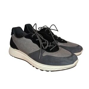ECCO ST.1‎ Hybrid Sneaker Grey Black Leather Comfort Shoes ST 1  Men's Size 12
